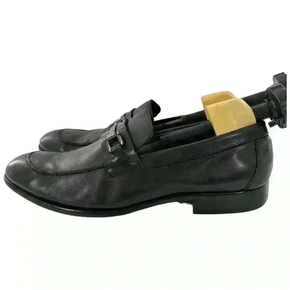 Saks fifth Avenue Red mens dress shoes size 12 black leather horsebit loafers